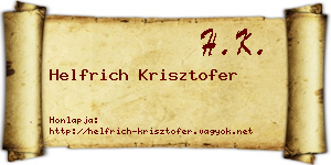 Helfrich Krisztofer névjegykártya